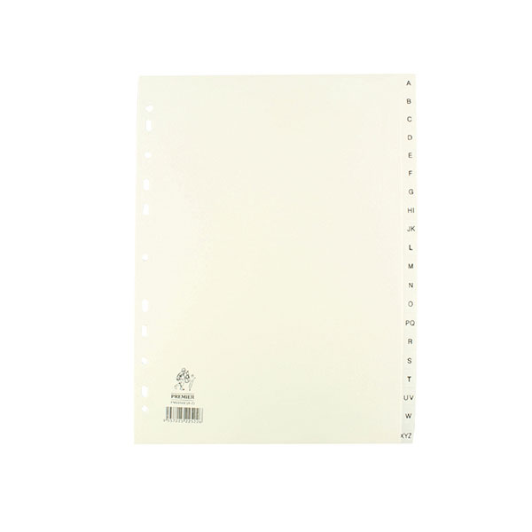 White A4 A-Z Polypropylene Index