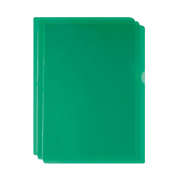 Green Cut Flush Folders Pk100