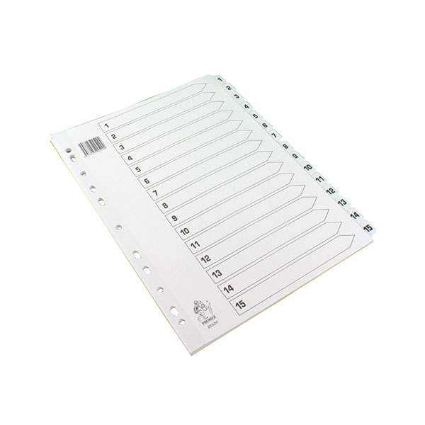 White A4 1-15 Mylar Index Dividers