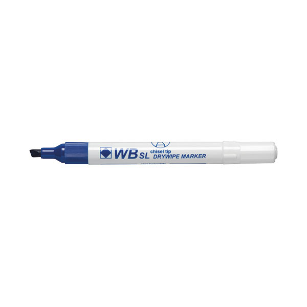 Blue Whiteboard Markers Chisel Pk10