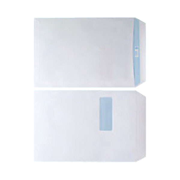 Envelope C4 Wdw 90gsm Wht SS Pk250