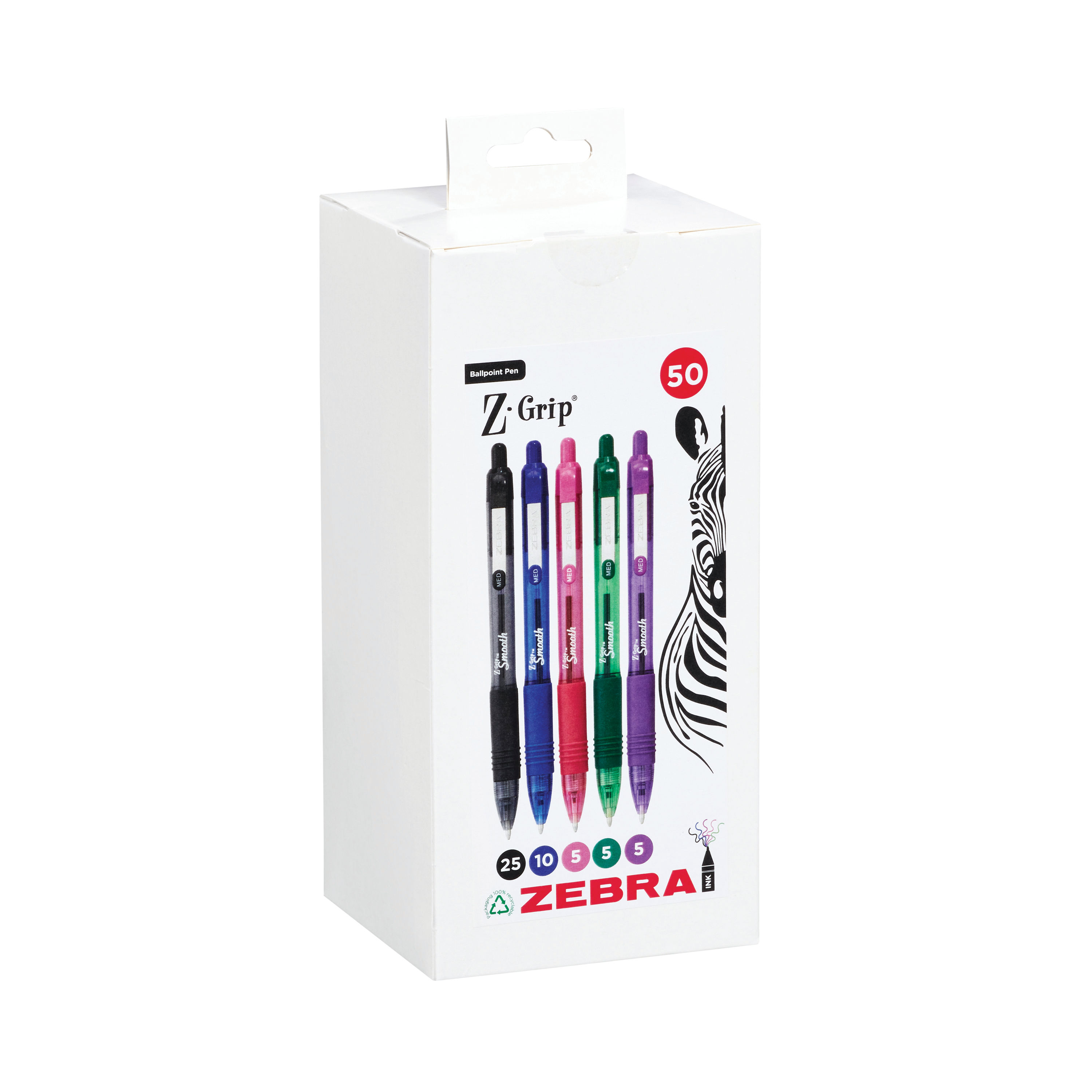 Z-Grip retr Ballpoint Pen Ast Pk50 Z-Grip retr Ballpoint Pen Ast Pk50