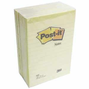 Post-It Lrg Frmt Ntes Yw 152x101 Pk6