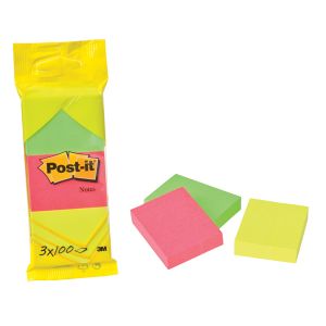 Post-It Neon 100 Sheet Notes Pk36