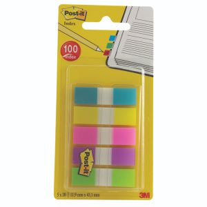 3M Post-It Index 12mm Ast Pk100