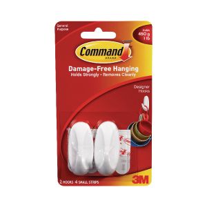 3M Command Small Oval Hooks/Strips