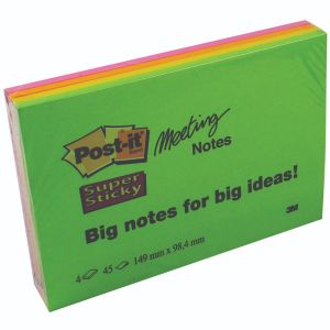 Post-it SS Meeting Neon 149x98 Pk4