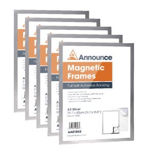 Announce Magnetic Frames A3 Slv Pk5