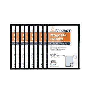Announce Magnetic Frames A4 Blk Pk10