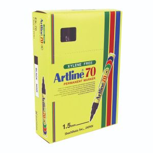 Artline 70 Markers Black Pk12