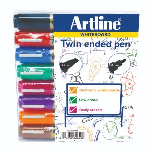 Artline 2In1 Dry Mrkr Chisl Ass Pk8