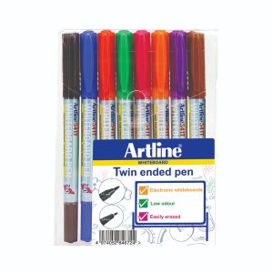 Artline 2In1 Whtbrd Mrk Fn/Supfn Pk8