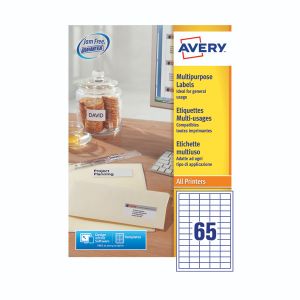 Avery Multi Labels 65 Sheet