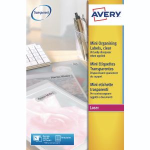 Avery Laser Mini Label Clear Pk1200
