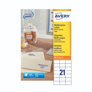 Avery Multi Labels 21 Sheet