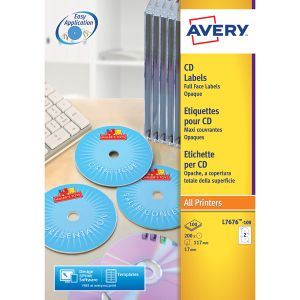 Avery 2P/S Ijet Cd Lbls Blk/Wh Bx25