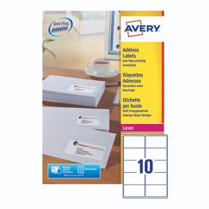 Avery Lsr Add Lbls Wht 10L/Sht Bx250