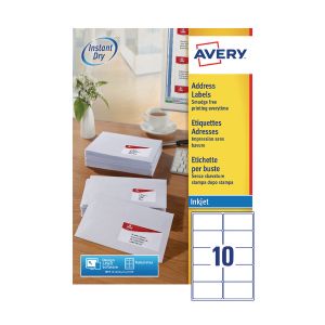 Avery Ijet Addr Lbl 10Tv Pk100 Wht