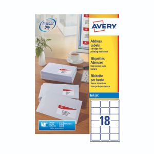 Avery Ijet Addr Lbl 18Tv Pk100 Wht