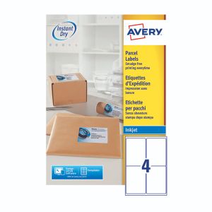 Avery Qckdry Wht Add 4Lbls/Sht Bx100 Avery Qckdry Wht Add 4Lbls/Sht Bx100