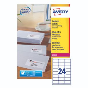 Avery Lsr Add Lbls Wht 24L/Sht Bx100