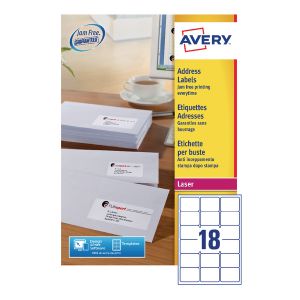 Avery Lsr Add Lbls Wht 18L/Sht Bx100