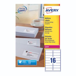 Avery Lsr Add Lbls Wht 16L/Sht Bx100