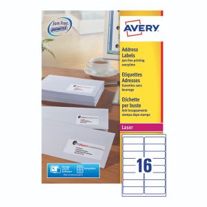 Avery Lsr Add Lbls Wht 16L/Sht Bx250