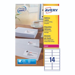 Avery Lsr Add Lbls Wht 14L/Sht Bx250