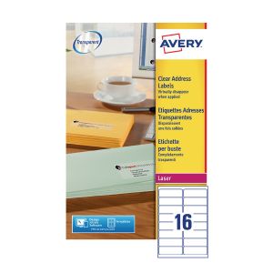 Avery 99.1x34mm Clear Laser