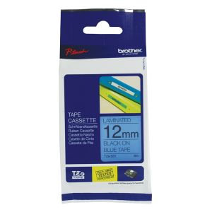 Brother TZe Tpe 12mmx8m Blk/Blue Tpe