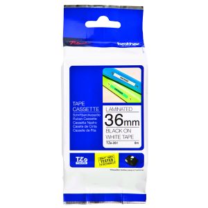 Brother TZe Tpe 36mmx8m Blk/Wht Tpe