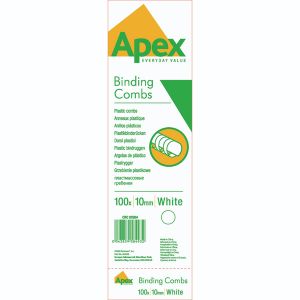 Fellowes Apex Wht Comb 10mm Pk100