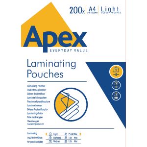 Fellowes Apex A4 Lam Pouch Pk200