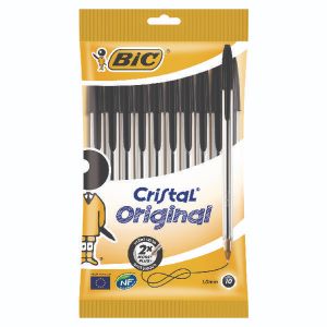 Bic Cristal Bpoint Medium Black Pk10