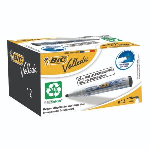 Bic Velleda 1701 Markers Black Pk12