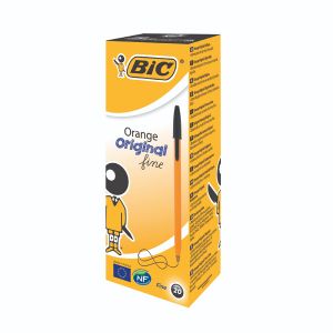 Bic Orange Fine Bpoint Pen Blk Pk20