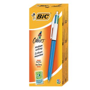 Bic 4 Colours Retract Ball Pen Pk12