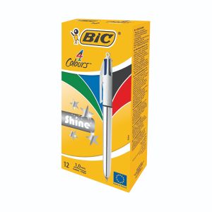 4 Colour Shine Bpen Slv Barrel Pk12 4 Colour Shine Bpen Slv Barrel Pk12