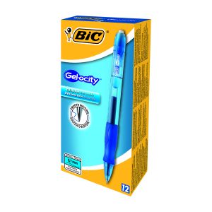 Bic Gelocity Gel Pen Blue Box Of 12