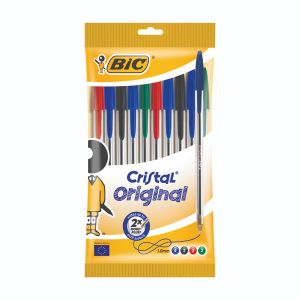Bic Cristal Med Ast Bpoint Pen Pk10