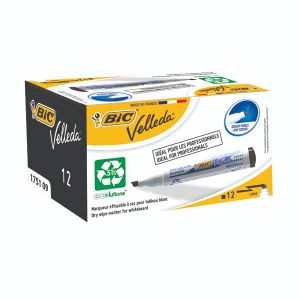 Bic Velleda 1751 Markers Black Pk12