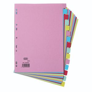 Elba A4 Card Dividers 15 Part Ast