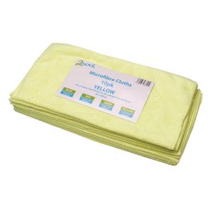 2Work Microfibr Cloth Ylw 400mm Pk10 2Work Microfibr Cloth Ylw 400mm Pk10