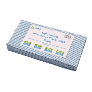 2Work Lwt All Pup Cloth Blu Pk50 2Work Lwt All Pup Cloth Blu Pk50
