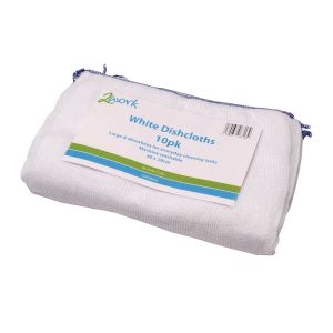 2Work Dishcloths 400x280mm Wht Pk10