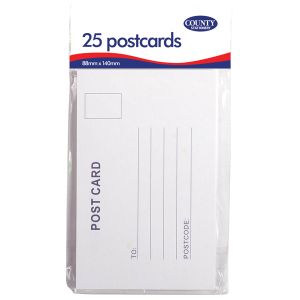 White Postcards x25 Pk12