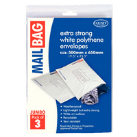 Mail Bag Polt Env x3 Wht Jumbo Pk10