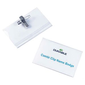 Durable Name Badge Combi Clip Pk50