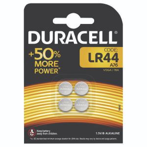 Duracell LR44 Button Batteries Pk4